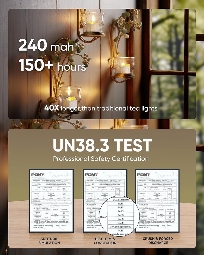 Homemory 12Pcs Timer Tea Lights - Flameless Flickering LED Candles with Auto Timer - Image 3