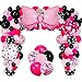 Haptda Mini Mouse Balloon Garland Arch Kit Light Pink Rose Red Black Bot Latex Balloons Confetti Balloon Bow Heart Love Foil Balloons Set for Baby Shower Decorations Birthday Party Supplies - Image 3