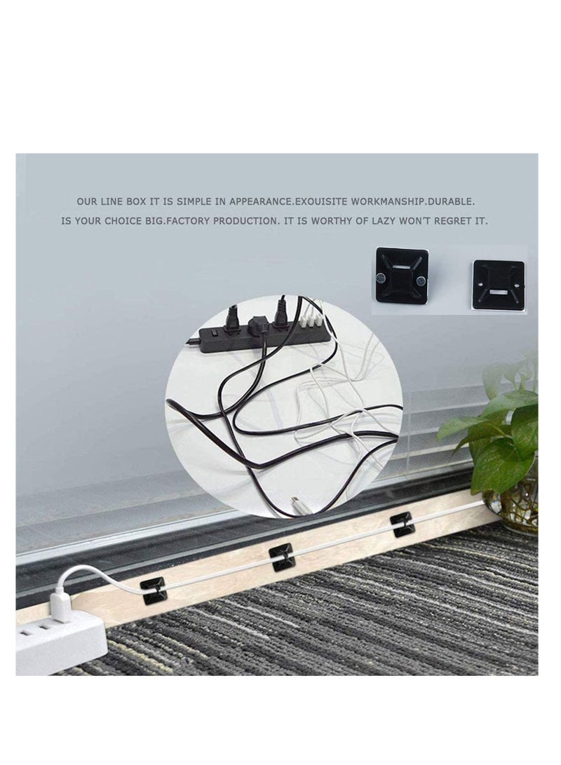 Loquat Cable Ties, 100Pcs Zip Tie Adhesive Mounts, Self Adhesive Cable Tie Base Holders, Adhesive Backed Mount with 500Pcs Nylon Cable Tie for Cable Management, DIY, Home, Office Workshop - Image 5
