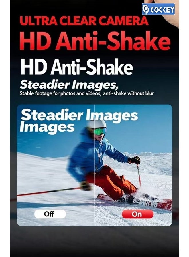 COCKEY Digital camera, 5K point and shooting digital camera, 75MP digital camera with 128GB SD card for photography and video, 3-inch flip screen video camera, 18x digital zoom camera, children, boys, girls - Image 4