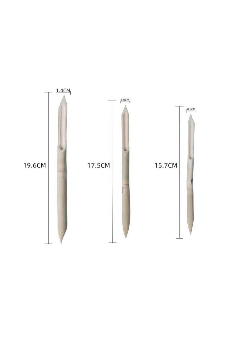 Keep Smiling Bamboo Pottery Shaping Tools – 3pcs Hand-Crafted Double Head Polymer Clay Tools - Image 2