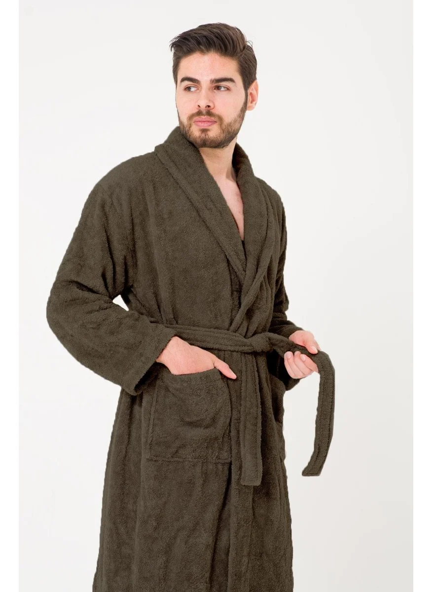 Cotenconcept King Size Cotton Shawl Collar Men's Bathrobe