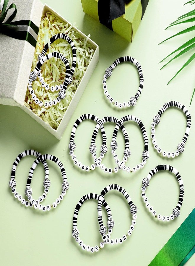 Ecation 24 Pack Senior 2025 Letter Clay Volleyball Beaded Bracelets Bulk Christmas Party Favors Adjustable Senior Night Bracelets Sports Player Gift for Teen Adults - Image 3