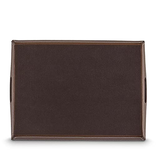 Freelance PVC Faux Leather Serving Tray Set of 3 - Sizes: 30x42, 26x38, 23x33 cm - Elegant Design, Large Carry Handles - Decorative Anti Skid Kitchen & Dining/Coffee Table Trays for Breakfast/Food/Tea - Image 2