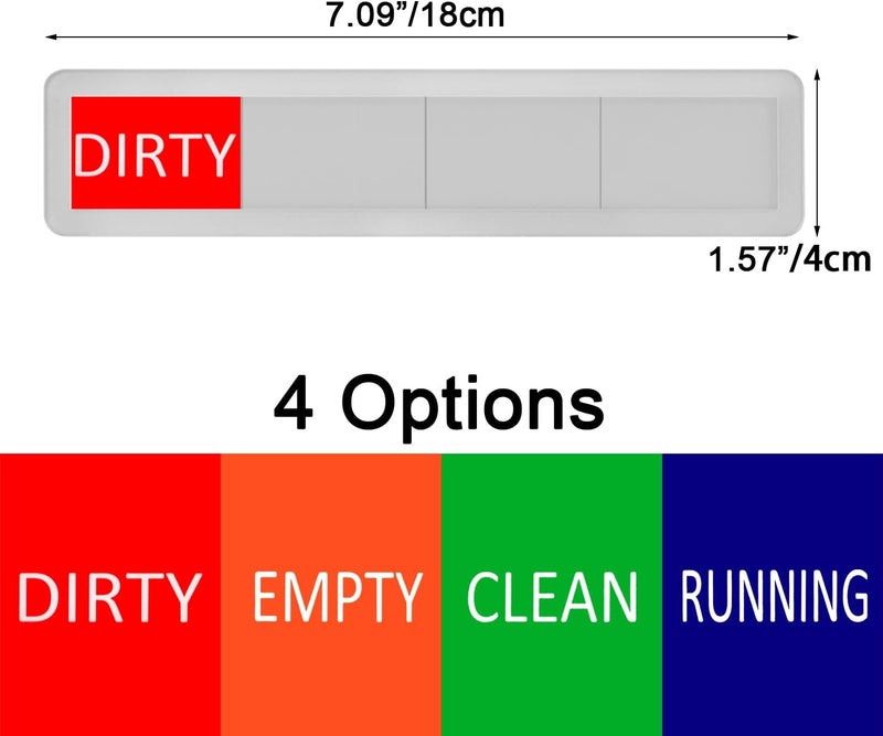Kichwit Clean Dirty Magnet for Dishwasher Clean Dirty Dishwasher Sign with Running Empty Options Easy to Switch Silver - Image 3