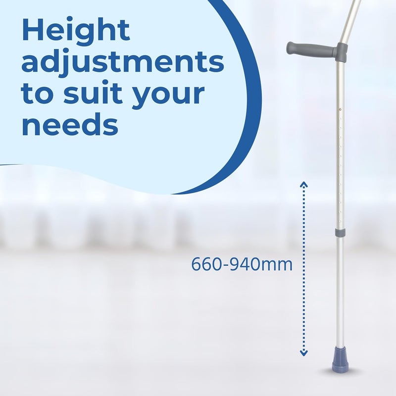 Days Ergonomic Handle Crutch Double Adjustable 660 940 mm 27 37 Inch Forearm Crutch Assistance Lightweight Walking Aid Eligible for VAT relief in the UK - Image 4