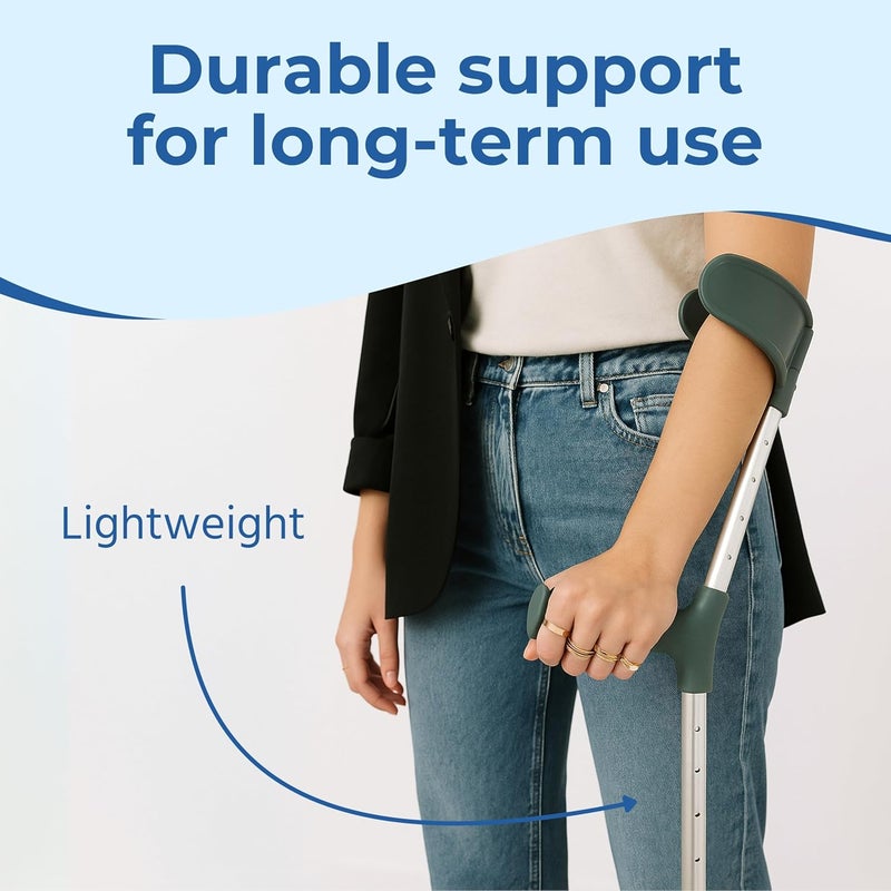 Days Ergonomic Handle Crutch Double Adjustable 660 940 mm 27 37 Inch Forearm Crutch Assistance Lightweight Walking Aid Eligible for VAT relief in the UK - Image 3