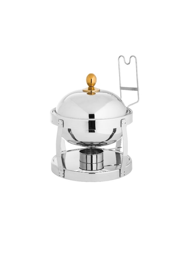 Maxima Round Stainless Steel Chaffing Dish with Lid 4 Liter - Image 2