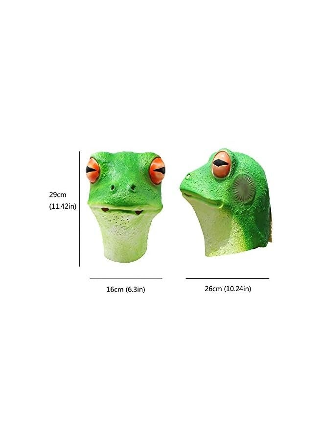 costume التنكر Deluxe جديد لاحتفالات الهالوين قناع رأس حيوان من المطاط الرغوي ضفدع، م - Image 2