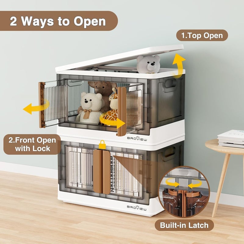 ASHLAS Plastic Cupboard for Storage Durable Storage Cabinet Foldable Cupboards for Storage Versatile and Sturdy Cupboard for Home Office Kitchen and Laundry Room Organization Pack of 2 - Image 2