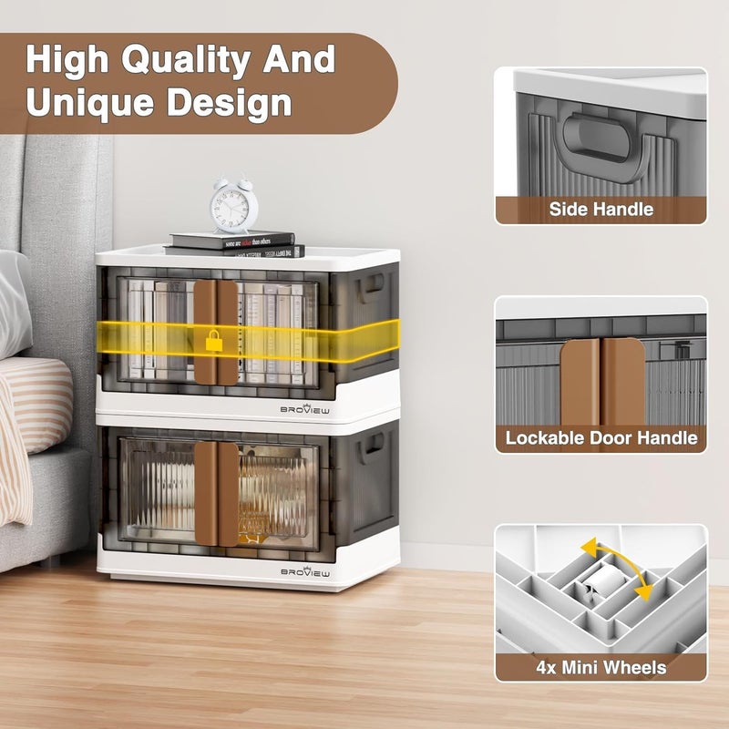 ASHLAS Plastic Cupboard for Storage Durable Storage Cabinet Foldable Cupboards for Storage Versatile and Sturdy Cupboard for Home Office Kitchen and Laundry Room Organization Pack of 2 - Image 3