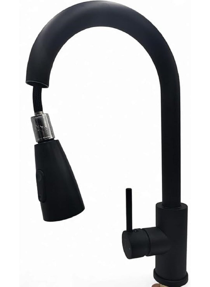 Advanced Black Pull-Out Sink Mixer - Superior Durability and Contemporary Elegance for Modern Kitchens - Image 1
