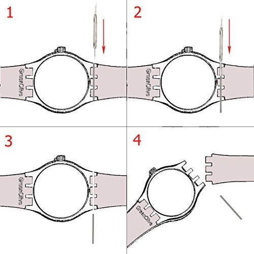 GreenOlive Ultra-thin Replacement Waterproof Silicone Rubber Watch Strap Watch Band for Swatch Skin Series (16mm, Black) - Image 3