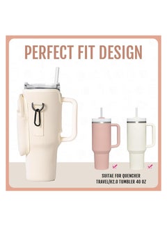 spa luxetique spa luxetique Water Bottle Holder With Strap for Stanley 40 oz Tumbler With Handle, With Cell Phone Pocket and Adjustable Shoulder Tumbler Accessories for Stanley - Water Bottle Sleeve For Outdoors  - Image 2