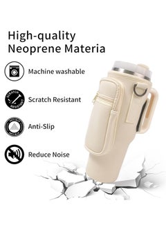 spa luxetique spa luxetique Water Bottle Holder With Strap for Stanley 40 oz Tumbler With Handle, With Cell Phone Pocket and Adjustable Shoulder Tumbler Accessories for Stanley - Water Bottle Sleeve For Outdoors  - Image 4
