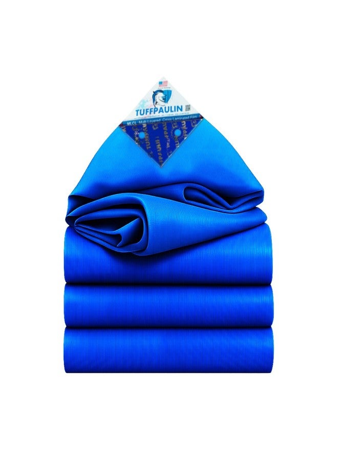 TUFFPAULIN (TUFFPAULIN 18FT X 15FT 90 GSM أزرق) قماش مشمع Tirpal Tadpatri Tharpai Thadika، قوي للغاية، حلقات معززة، مقاوم للأشعة فوق البنفسجية، مقاوم للماء بنسبة 100%، تقنية MLCL ثلاثية الأبعاد ذات 6 طبقات - رقم 1. - Image 1