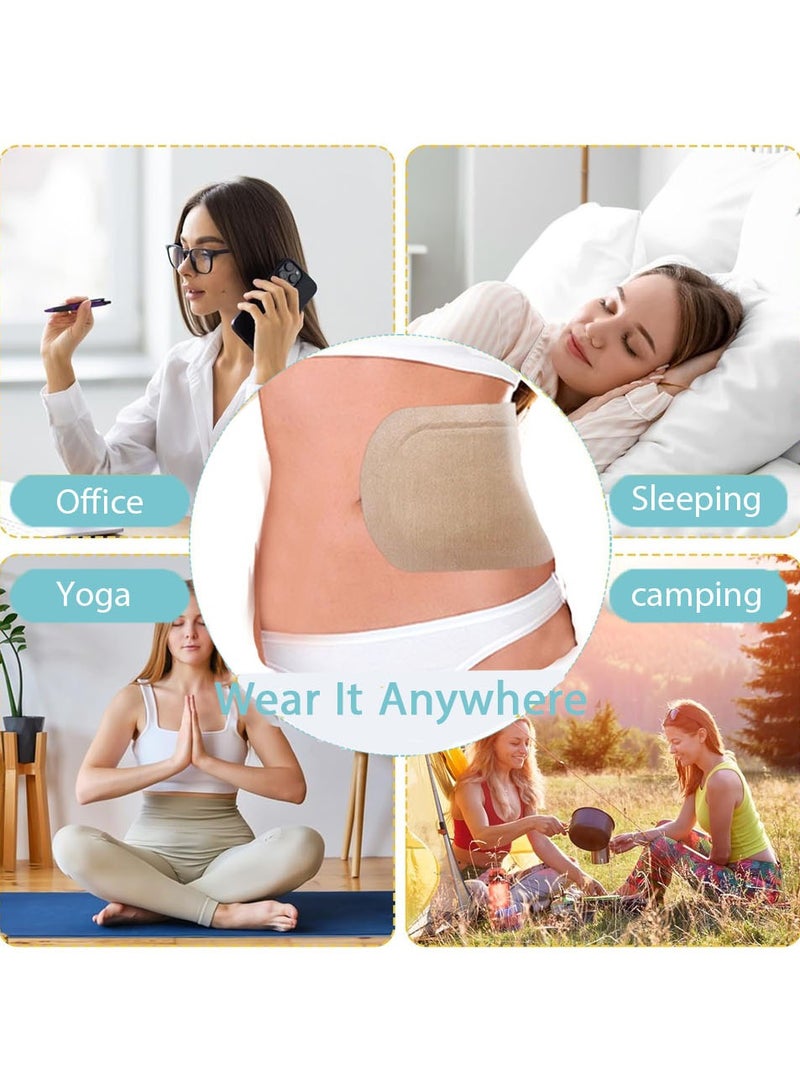 Generic 12Pcs Castor Oil Pack Wrap for Liver, Stomach, Belly Button | 20*14cm Organic Cotton Pads | Highly Absorbent Self-Adhesive Disposable Patches | No Wash, 100% Leak-Free(Oil Not Included)  - Image 2
