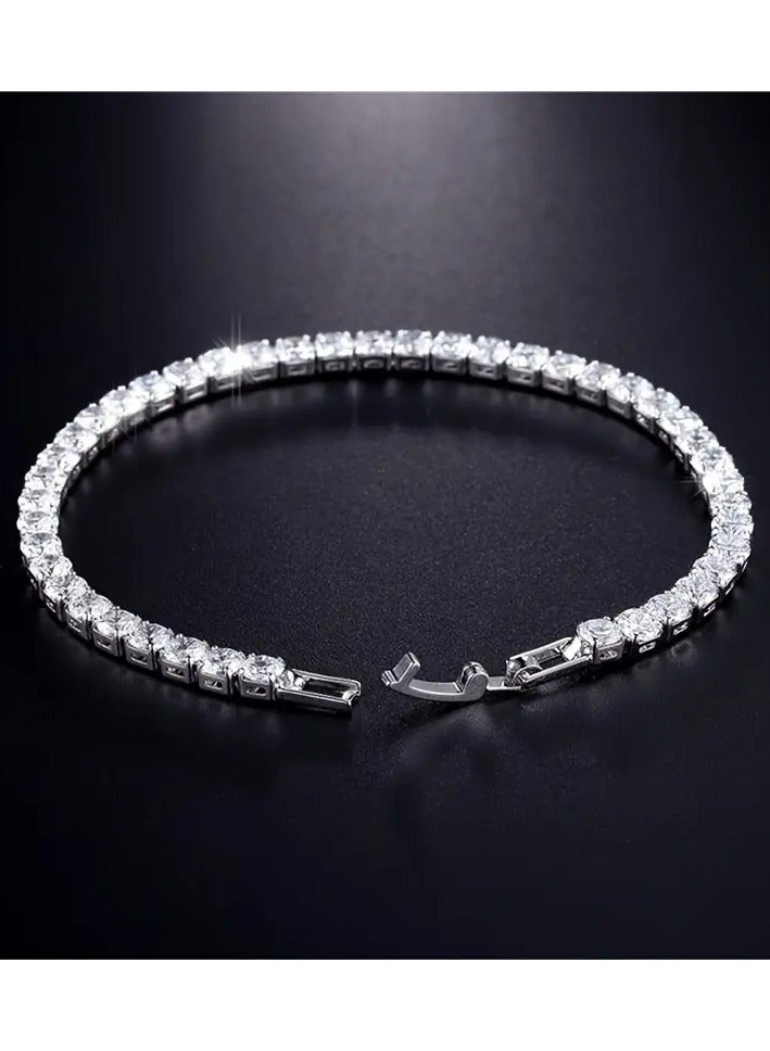 Home Clearance Sale Silvery, White, Fully Studded, All Studded, Row Studded, Stacked, Super Shiny, Square, Bracelet, Bangle, Chain, Accessory, Jewelry, Ornament  - Image 1