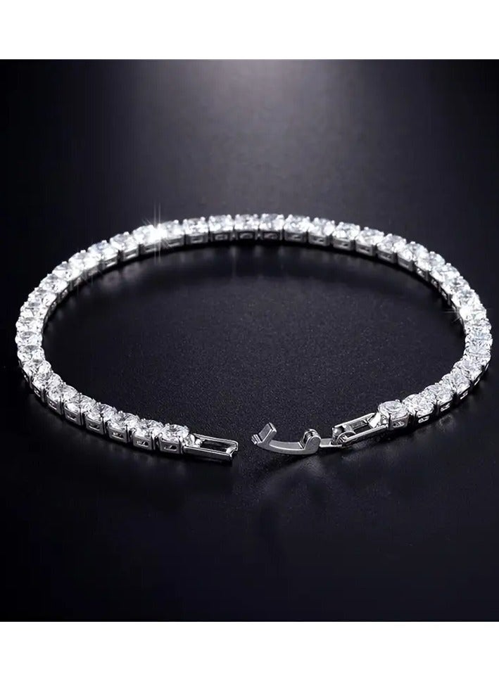 Home Clearance Sale Silvery, White, Fully Studded, All Studded, Row Studded, Stacked, Super Shiny, Square, Bracelet, Bangle, Chain, Accessory, Jewelry, Ornament  - Image 4