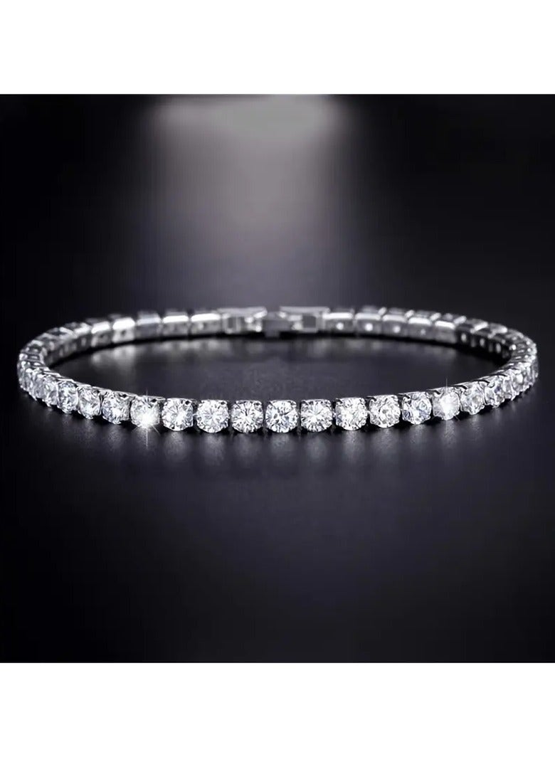 Home Clearance Sale Silvery, White, Fully Studded, All Studded, Row Studded, Stacked, Super Shiny, Square, Bracelet, Bangle, Chain, Accessory, Jewelry, Ornament  - Image 5