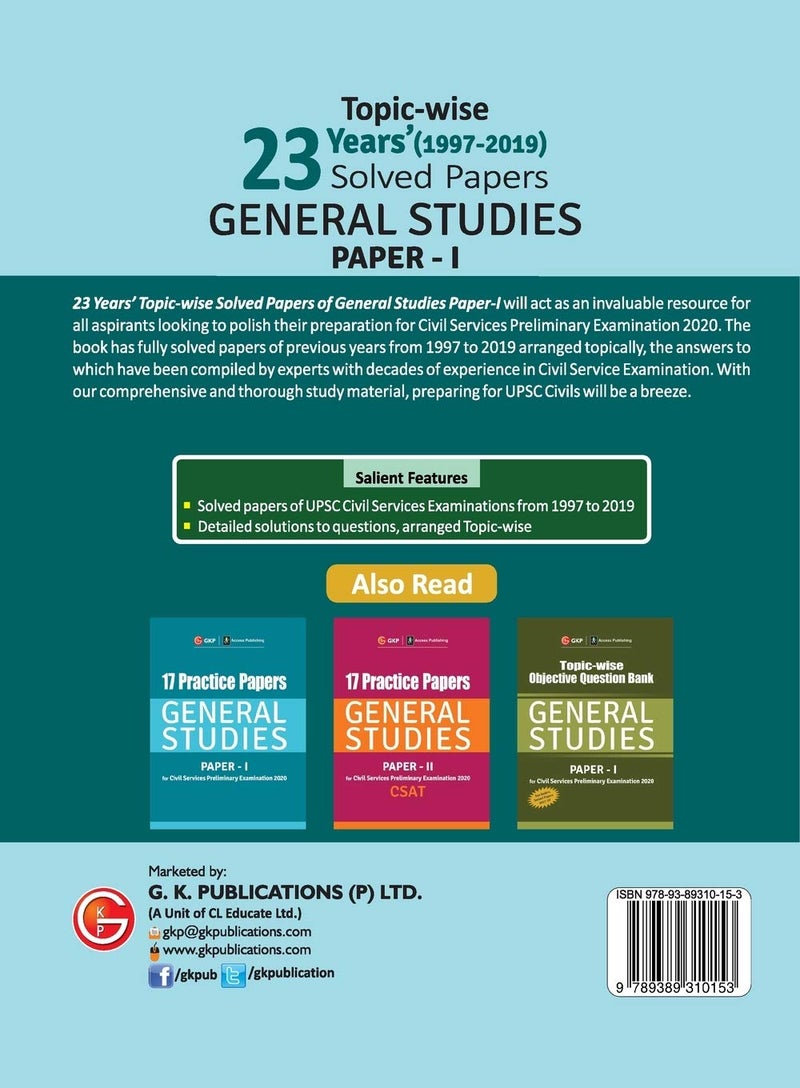 UPSC General Studies Paper I - 23 Years Topicwise Solved Papers (1997-2019) 2020  - Image 2