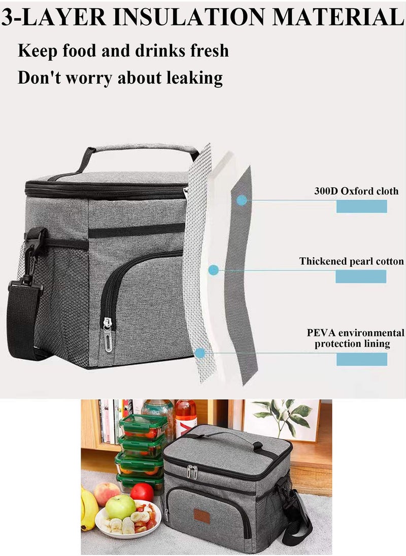 Qiccijoo Lunch Bags 15L Insulated Cooler Bag for Men Women, Reusable Insulated Waterproof Lunch Bag for Office Work School Picnic Beach Gym (Grey) - pzsku/ZE29A4E0CD0C2CE94D84DZ/45/_/1718632041/e69e4336-8a72-4793-9d71-af90b94220b9