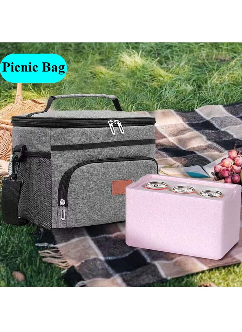 Qiccijoo Lunch Bags 15L Insulated Cooler Bag for Men Women, Reusable Insulated Waterproof Lunch Bag for Office Work School Picnic Beach Gym (Grey) - pzsku/ZE29A4E0CD0C2CE94D84DZ/45/_/1718632092/61dee22e-03b2-4cb0-8243-970c614611c4