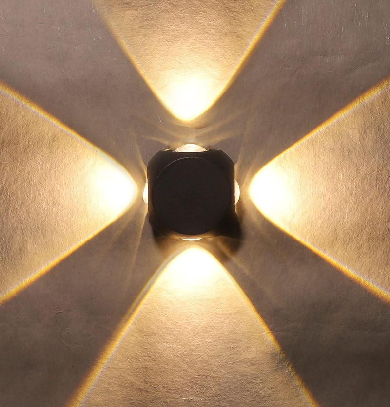 FILLISKA Aluminium LED Wall Light 4 Way Splitter, Warm White, IP-65 Rainproof & Shockproof Alluminium Body (2 Year Warranty) - Image 2