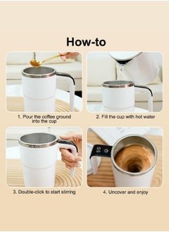 Bukela Self-stirring Coffee Mug Magnetic Stirring Cup Rechargeable Automatic Mixing Cup w/LCD Thermometer for Coffee Tea Hot Chocolate  - Image 5