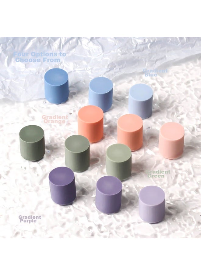 DEYUE Gradient Color Eraser Set For 2b Pencils, Blue - Pack Of 12 - Image 4