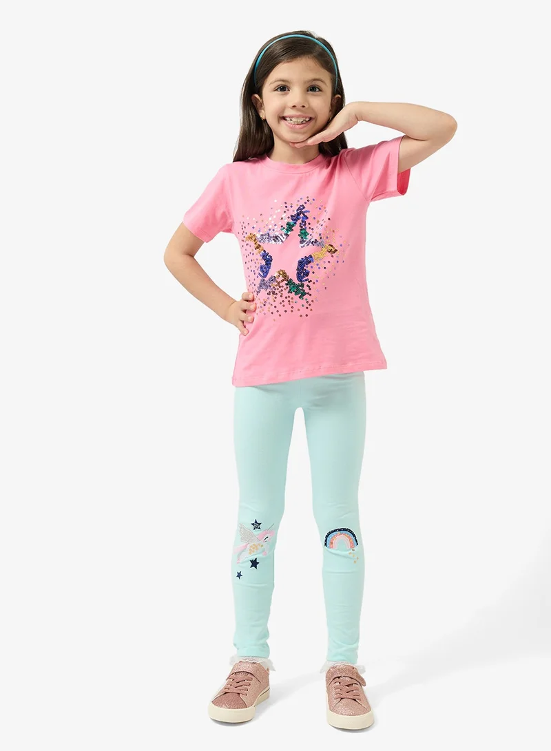 Pinata  Sequin Star Cotton Tshirt for Women | Best Price UAE