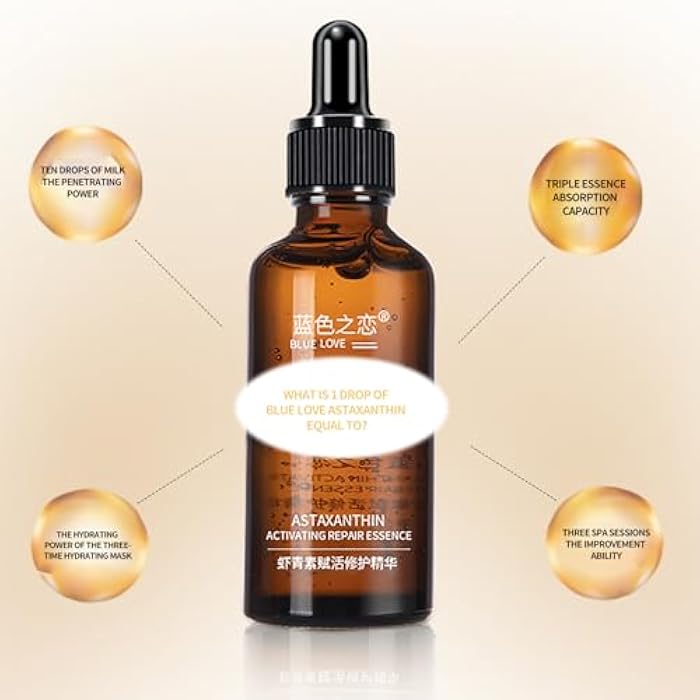 BLUE LOVE سيروم الأزرق المحب Astaxanthin المنعش - علاج مضاد للأكسدة للوجه لتجديد البشرة، جوهر مرطب ومغذي لجميع أنواع البشرة - Image 5