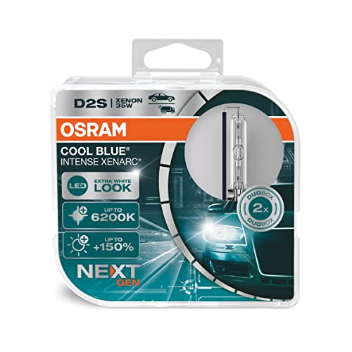 OSRAM XENARC COOL BLUE INTENSE D2S, +150% more brightness, up to 6,200K, xenon headlight lamp, LED look, duo box (2 lamps) 66240CBN-HCB - Image 1