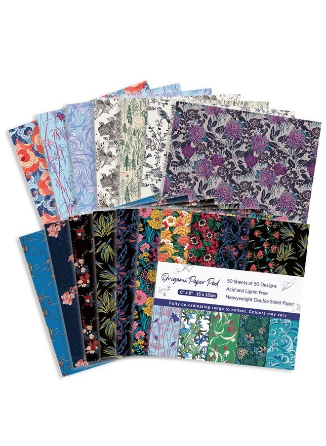 Qianshan Origami Paper Kit 50 Sheets 6 Inch Square Double Sided Color 50 Vivid Japanese Washi Chiyo Colors For Hand Crafts Origami Paper Arts Creativity Flowers  - Image 3