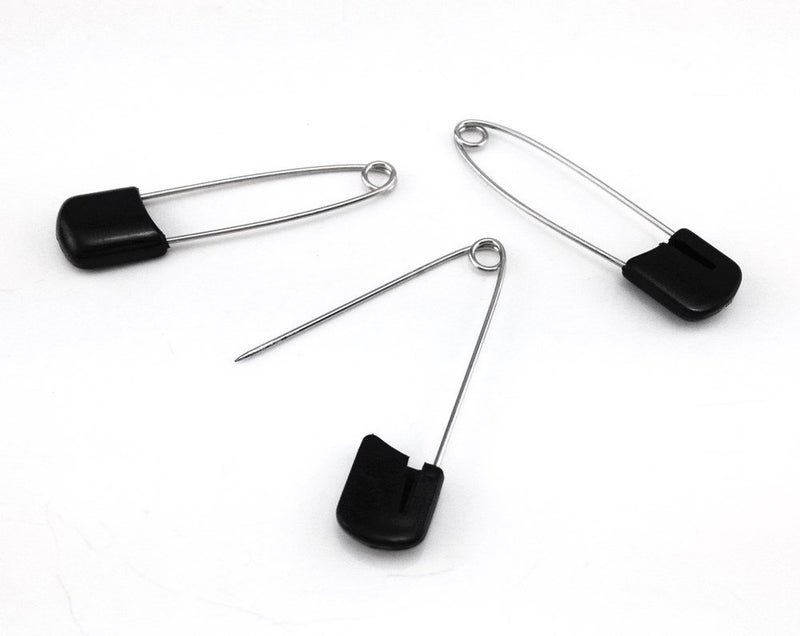 yueton 50pcs Black Plastic Head Baby Safety Pins Safety Locking Baby Cloth Diaper Nappy Pins - Image 4
