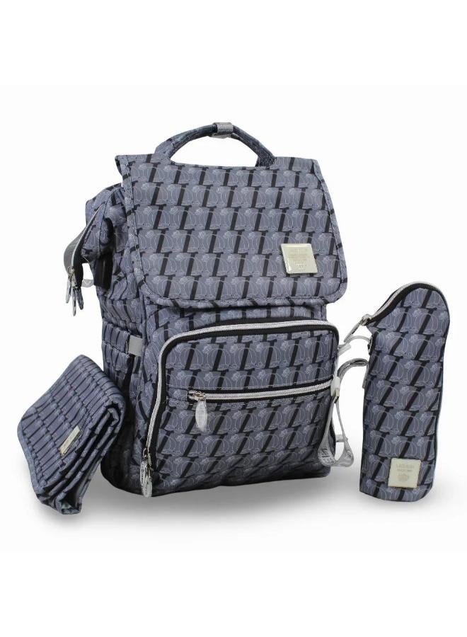 LeQueen Diamond 8th Special Edition Soft Waterproof Diaper Bag - Grey - Image 1