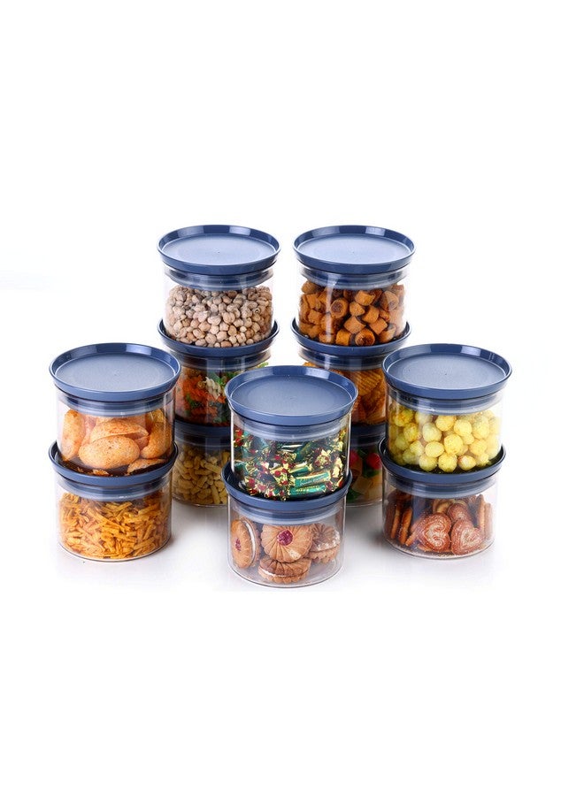 YouBee® Air Tight Kitchen Storage Container for Rice | Dal | Atta, BPA-Free, Flour | Cereals | Snacks | Stackable | Modular, Round, 500 Ml Set 12 (Grey) - Image 1