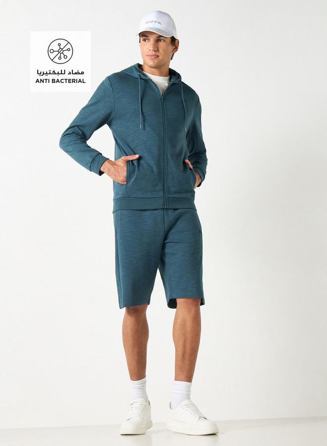 كابا سويت شيرت بغطاء رأس وجيوب وتطريزات شعار من كابا - Image 2