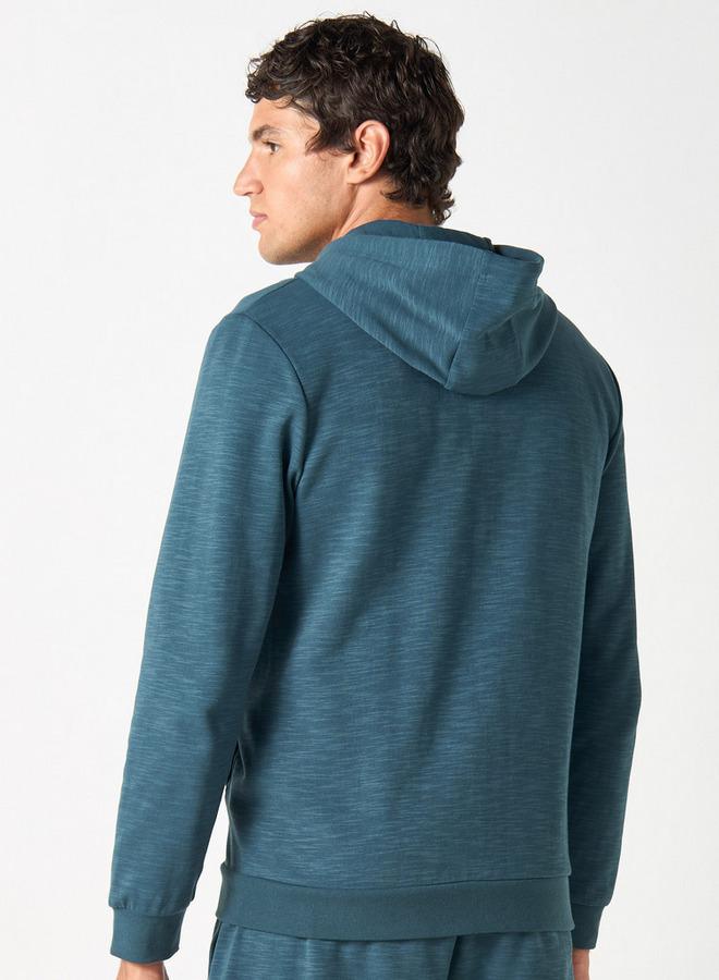 كابا سويت شيرت بغطاء رأس وجيوب وتطريزات شعار من كابا - Image 3