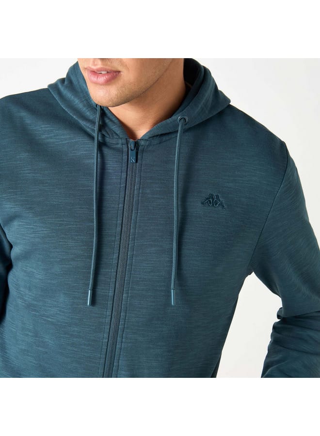 كابا سويت شيرت بغطاء رأس وجيوب وتطريزات شعار من كابا - Image 4