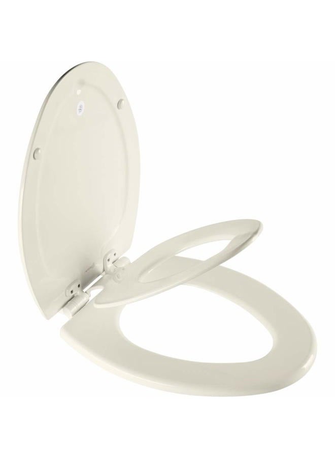 Mayfair 1888SLOW 346 NextStep2 Toilet Seat with Built-In Potty Training Seat, Slow-Close, Removable that will Never Loosen, ELONGATED, Biscuit/Linen - Image 1