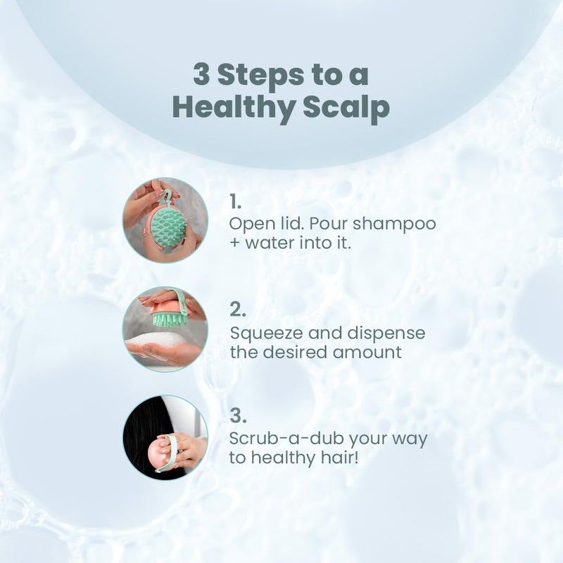 Rey Naturals Rey Naturals Hair Scalp Massager Shampoo Hair Oil Brush for Men and Women Hair Growth Scalp Care and Relaxation Oil Massager For Scalp Soft Silicon Bristles for Gentle Massage Grey - Image 5