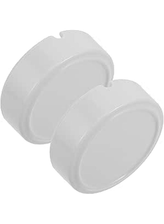 2 Pack White Melamine Round Ashtrays Anti Drop Ash Container for Home Kitchen Office - Image 1