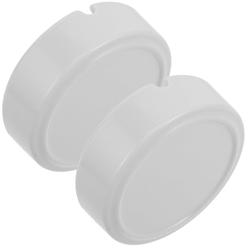 2 Pack White Melamine Round Ashtrays Anti Drop Ash Container for Home Kitchen Office - Image 2