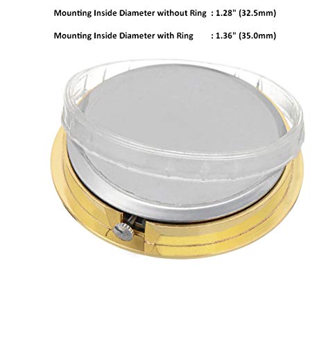 ShoppeWatch Mini Clock Insert 1 7/16" (35mm) Quartz Movement | Miniature Clock Face Insert | Small Round Fit Up Gold Tone Dial and Bezel Roman Numerals CK085GD - Image 3