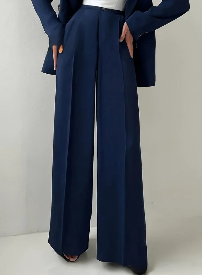 Take Two Navy Blue Wide Leg Trousers