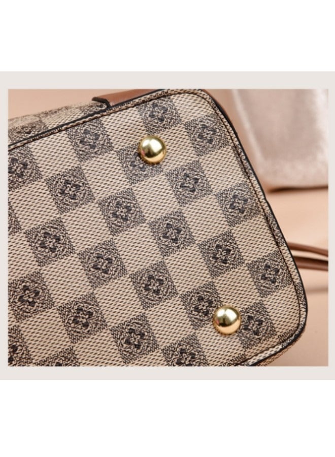 WAOKN Women's Simple Large-capacity Shoulder Bag with 2 Types of Shoulder Straps, Ladies Plaid Retro Handbag Tote Bags Clutch Bag, Multi-pocket PU Leather Crossbody Bag Sling Bag Side Bag Carry Bag. - Image 4