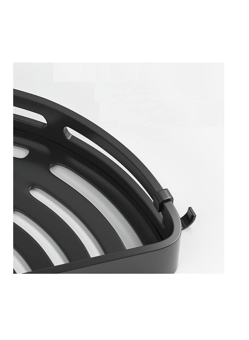 ECVV رف حمام من الألومنيوم من ECVV Space، رفوف دش، رف تخزين مثبت على الحائط بدون حفر، رف زاوية، إكسسوارات حمام (مثلث-أسود 01) - Image 4