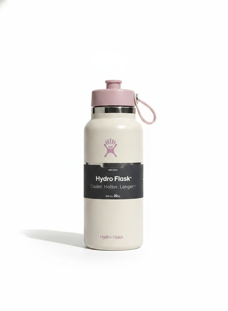 Hydro Flask Wide Mouth Vacuum Insulated Water Bottle 1200ml Double Wall 18/8 Stainless Steel Thermos Flex Cap with Rubber Carry Handle Keeps Cold 24H Hot 12H Leakproof Large Capacity Flask for Hiking Camping Road Trip Gym Yoga Outdoor Travel Matte Multi Pastel Colors - Image 1