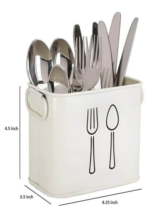 EvoFlex Modular Kitchen Utensil Holder Caddy with Double Compartment, Metal Kitchen Organiser with Handle, 16x9x11.5 cm, Combo (Pack of 2) in Black and White - Image 3